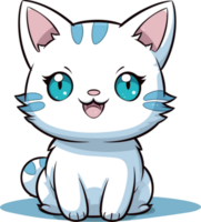 kawaii schattig gelukkig kat in clip art, generatief ai png
