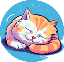 dessin animé chat chat en train de dormir , génératif ai png