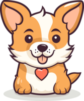 Cute Dog in the style of colorful animation, Generative Ai png