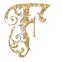 GOLDEN F VINTAGE DESIGN png