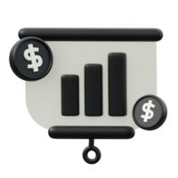 3d icon of a slide presentation. Finance Illustration. png