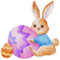 Bunny with egg watercolor png