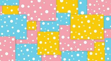 Vector dot white on blue,pink and yellow geometric abstract background.