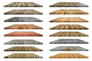 Collection of wooden floor isolated on white background. with clipping path photo