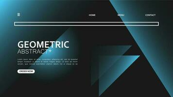 Background abstract black gradient geometric landing page design. Vector illustration. Modern and tech style