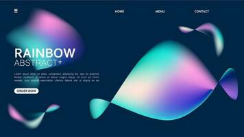 Background gradient abstract fluid landing page design. Vector Illustration. Futuristic and dynamic style.