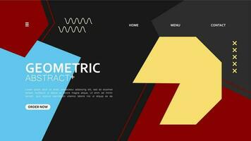 Background flat shape geometric abstract landing page design. Vector illustration. mosaic and trendy style.