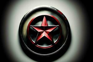 A Red Star On A Black And White Background. AI Generated photo