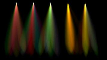 Colorful stage light moving animation on black background video