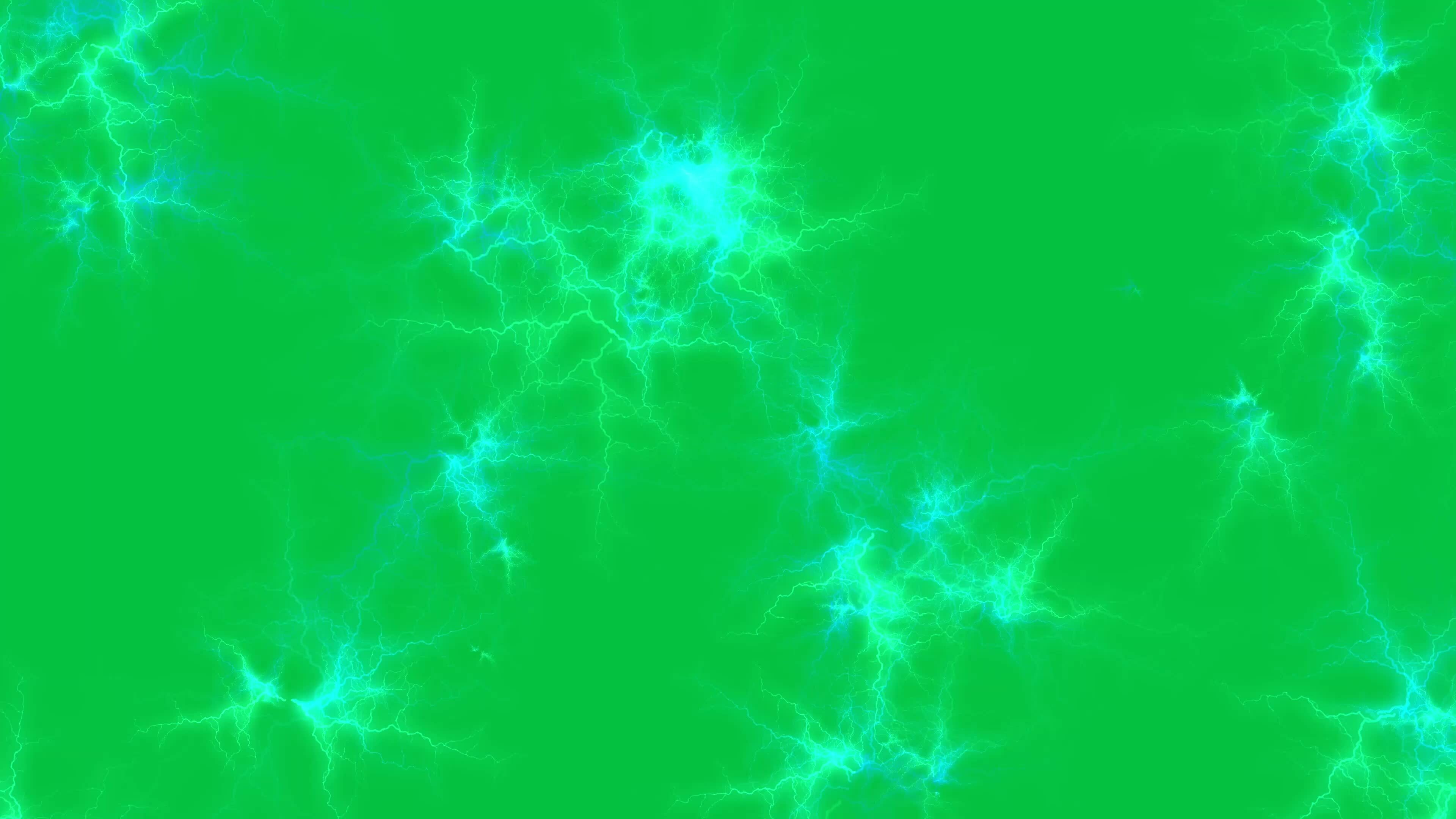 Abstract blue electric power animation effect on green screen