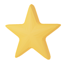 3d rendering of 4 stars collection in colorful style png