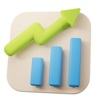 3d rendering of up and down trends on graph of crypto currency, stock, forex etc. png