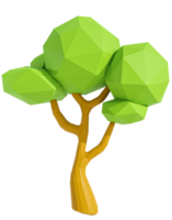 tree on the island in low polygon style png