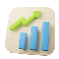 3d rendering of up and down trends on graph of crypto currency, stock, forex etc. png