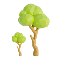 tree on the island in low polygon style png