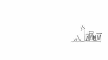 Syria Skyline Self continuous line drawing video