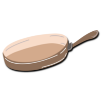 watercolor drawing of frying pan isolated png