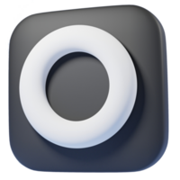 3d rendering of o sing or correct button png