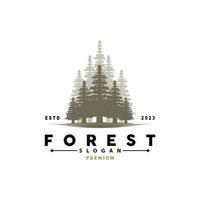 bosque logo, vector bosque madera con pino árboles, diseño inspirador Insignia etiqueta ilustración