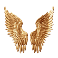 3d Golden wings transparent background, Free PNG file - AI Generative