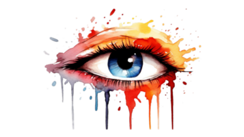 Eye watercolor style illustration - Transparent Background - Free PNG File - AI Generative