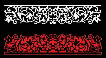 Decorative wall panels set Jali design CNC pattern, laser cutting pattern, router CNCcutting. vector