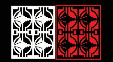 Decorative wall panels set Jali design CNC pattern, laser cutting pattern, router CNCcutting. vector