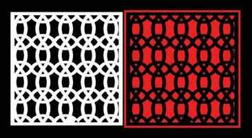 Decorative wall panels set Jali design CNC pattern, laser cutting pattern, router CNCcutting. vector