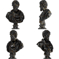 Septimius Severus Black Marble Portrait Bust Graphic Design Asset png