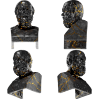Sócrates digital retrato dentro Preto mármore e ouro gráfico de ativos png