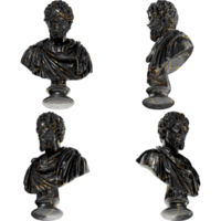 Septimius Severus Black Marble Portrait Bust Graphic Design Asset png