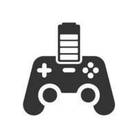 Vector illustration of joystick battery icon in dark color and white background