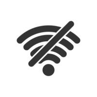 Vector illustration of disconnected wifi icon in dark color and white background