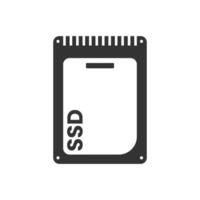 Vector illustration of SSD icon in dark color and white background