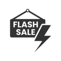 Vector illustration of flash sale board icon in dark color and white background