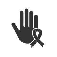 Vector illustration of stop HIV icon in dark color and white background