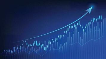 financiero negocio Estadísticas con bar grafico y candelero gráfico espectáculo valores mercado precio en oscuro antecedentes vector