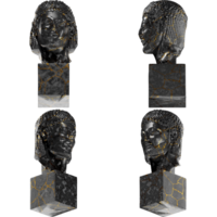 el rampante jinete Renacimiento ecuestre estatua en negro mármol y oro png
