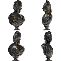 ritratto di marie Antonietta Rinascimento 3d digitale fallimento statua nel nero marmo e oro png