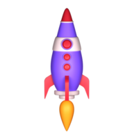 3d le rendu de fusée lancement icône png