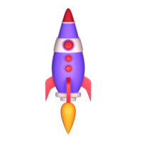 3d rendering of rocket launch icon png