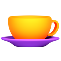 3d rendering of cup and mini plate icon png