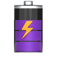 3d rendering of battery icon with three quarter indicator png