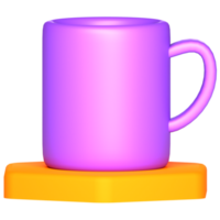 3d rendering of mug icon png