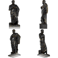 Sophocles - Renaissance Portrait Bust in Black Marble and Gold png