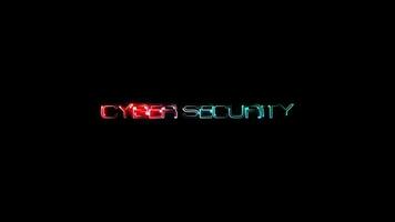 Cyber Security glow colorful neon laser text animation video