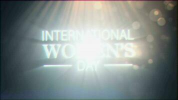 International Womens Day golden text with orange optical flares video