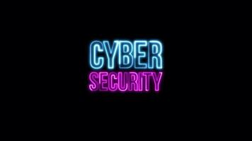 lus cyber zekerheid blauw roze neon tekst glitch effect video