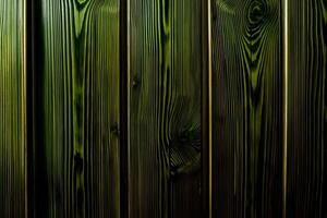 A Close Up Of A Wooden Wall With Green Paint. AI Generated photo
