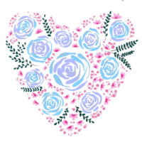 Loose Watercolor Floral Hearts png